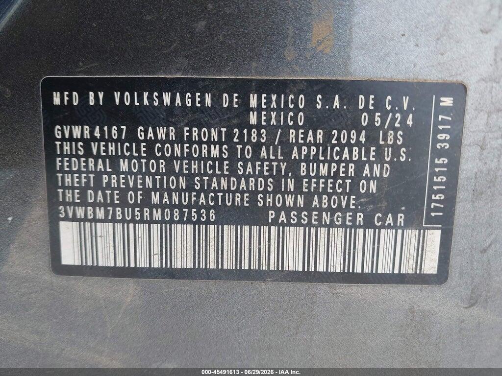 3VWBM7BU5RM087536 2024 VOLKSWAGEN JETTA photo no. 9