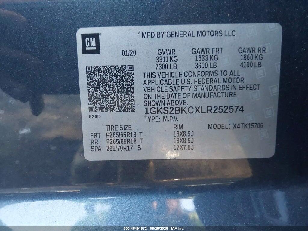 1GKS2BKCXLR252574 2020 GMC YUKON photo no. 9
