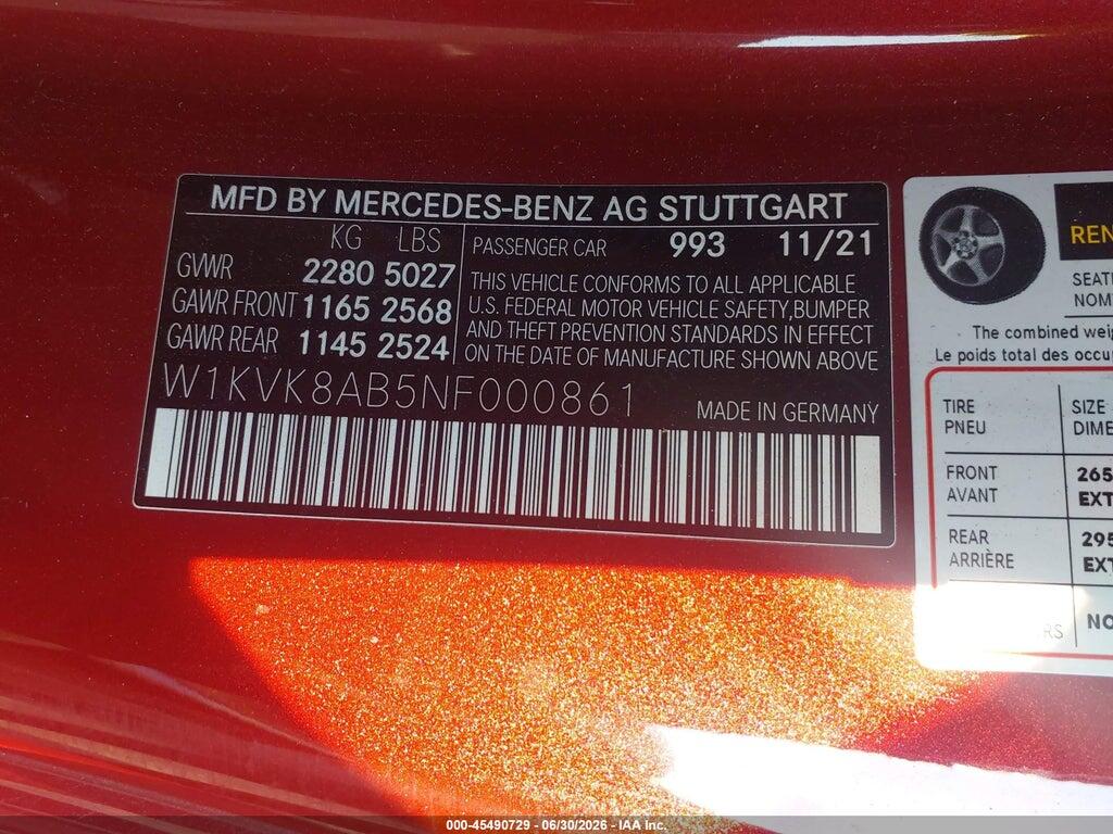 2022 MERCEDES-BENZ SL 55 AMG — Фото 9 из 11