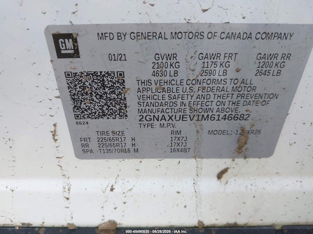 2GNAXUEV1M6146682 2021 CHEVROLET EQUINOX photo no. 9
