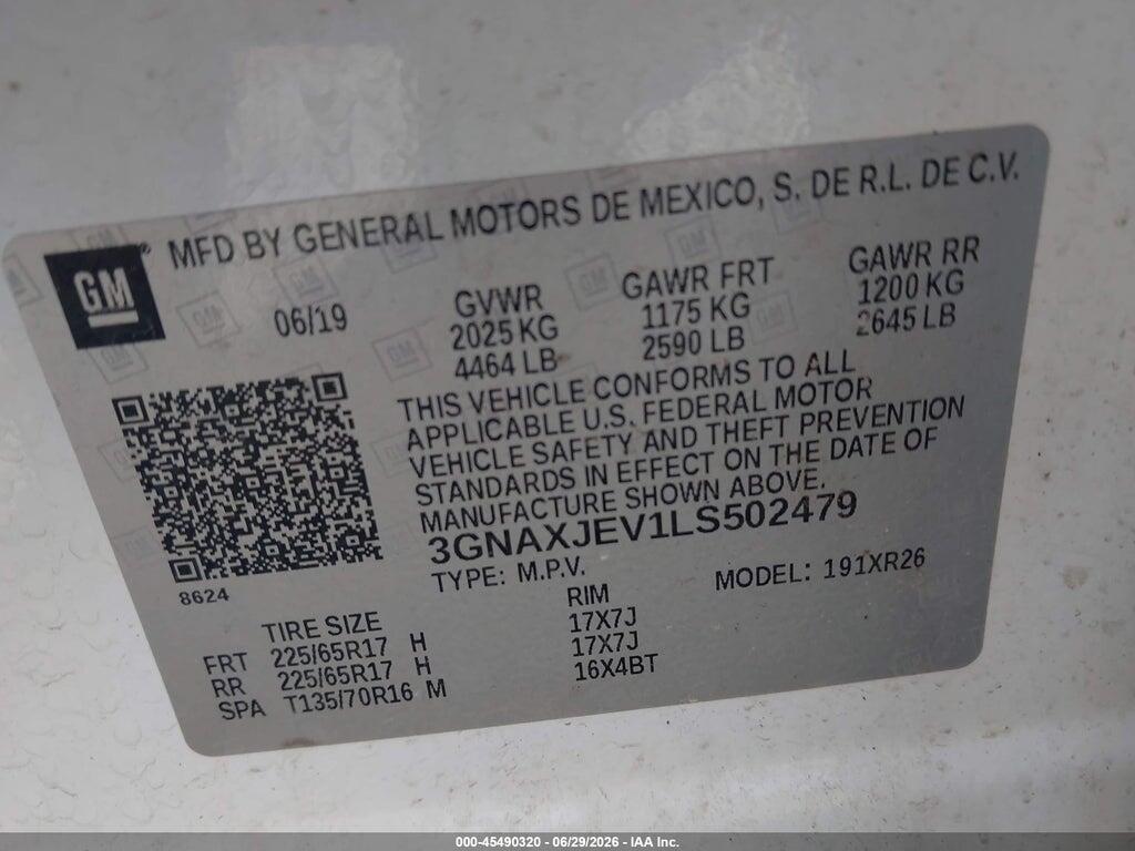 3GNAXJEV1LS502479 2020 CHEVROLET EQUINOX photo no. 9