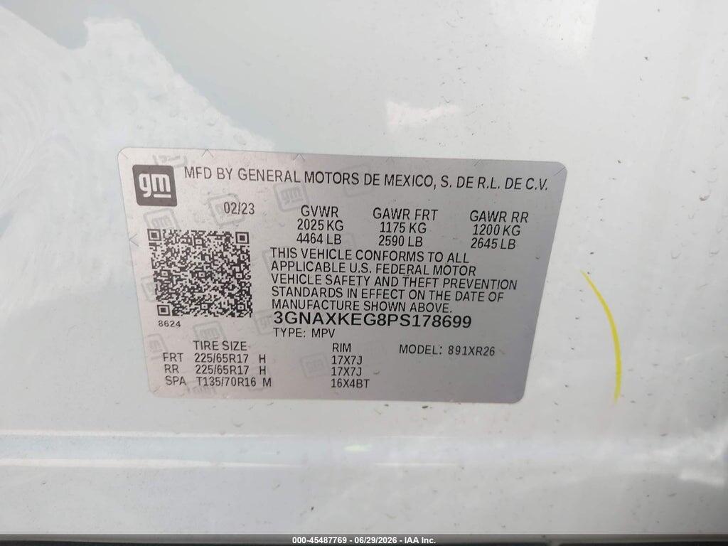 3GNAXKEG8PS178699 2023 CHEVROLET EQUINOX photo no. 9