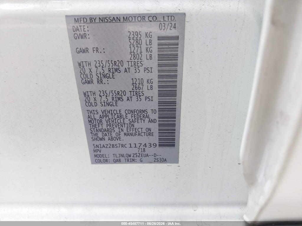 5N1AZ2BS7RC117439 2024 NISSAN MURANO photo no. 9
