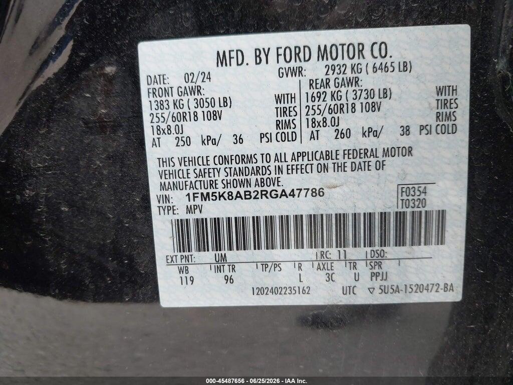 1FM5K8AB2RGA47786 2024 FORD POLICE INTERCEPTOR UTILITY photo no. 9