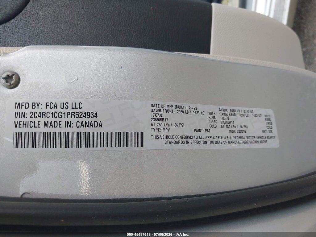 2C4RC1CG1PR524934 2023 CHRYSLER VOYAGER photo no. 9
