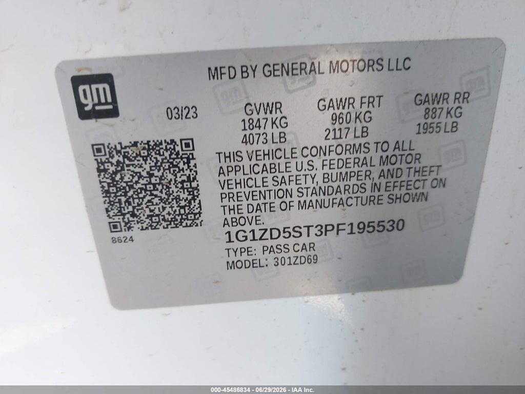 1G1ZD5ST3PF195530 2023 CHEVROLET MALIBU photo no. 9