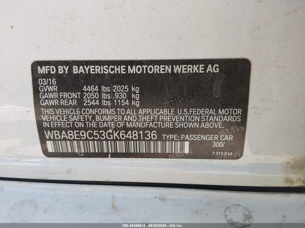 WBA8E9C53GK648136 2016 BMW 328I photo no. 9