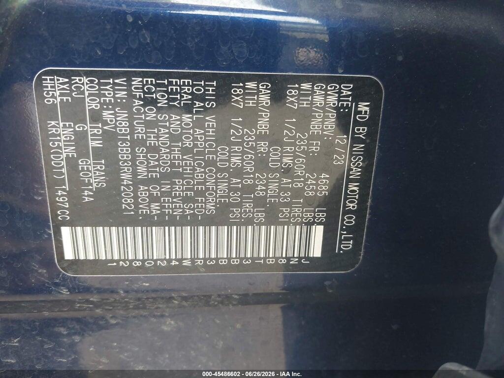 JN8BT3BB3RW420821 2024 NISSAN ROGUE photo no. 9
