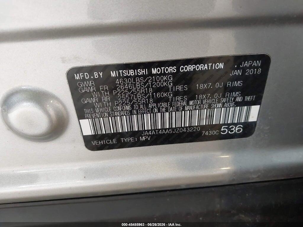 JA4AT4AA5JZ043220 2018 MITSUBISHI ECLIPSE CROSS photo no. 9