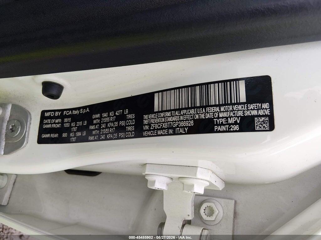 ZFBCFXBT7GP366926 2016 FIAT 500X photo no. 9
