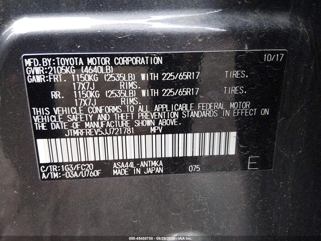 JTMRFREV5JJ721781 2018 TOYOTA RAV4 photo no. 9
