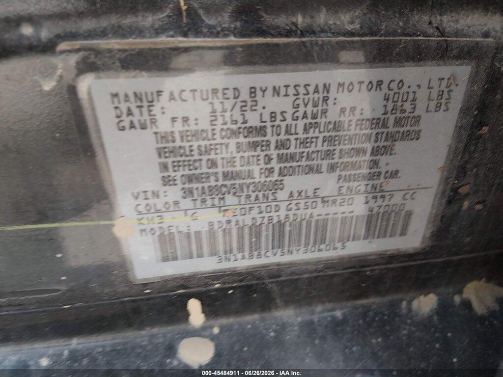 3N1AB8CV5NY306065 2022 NISSAN SENTRA photo no. 9