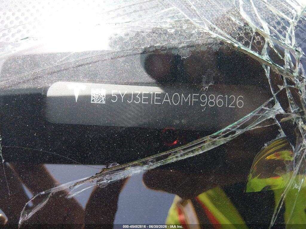 5YJ3E1EA0MF986126 2021 TESLA MODEL 3 photo no. 9
