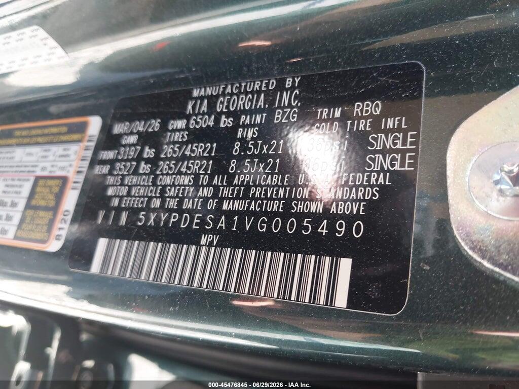 5XYPDESA1VG005490 2027 KIA TELLURIDE HYBRID photo no. 9