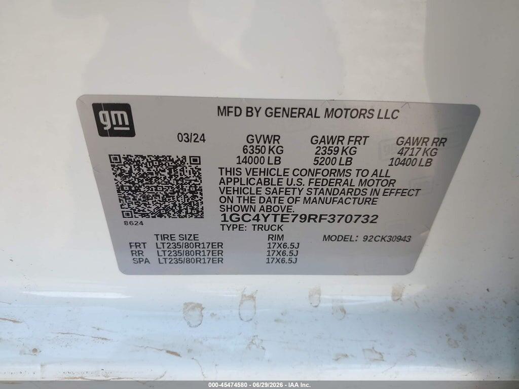1GC4YTE79RF370732 2024 CHEVROLET SILVERADO 3500HD photo no. 9