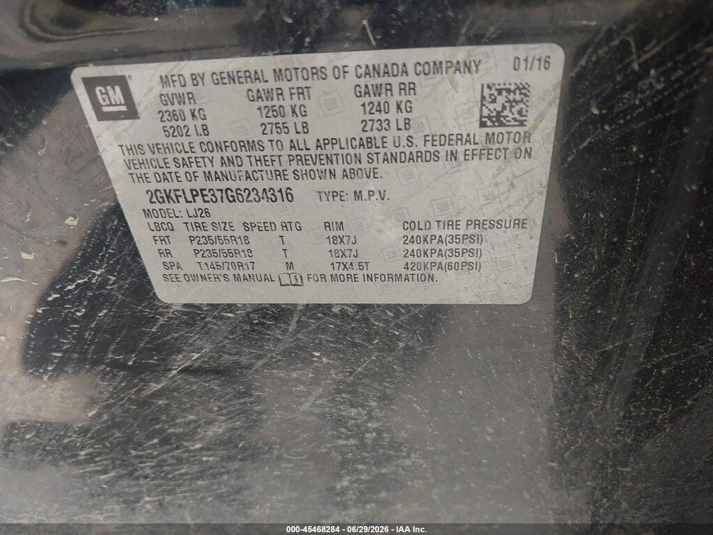 2GKFLPE37G6234316 2016 GMC TERRAIN photo no. 9