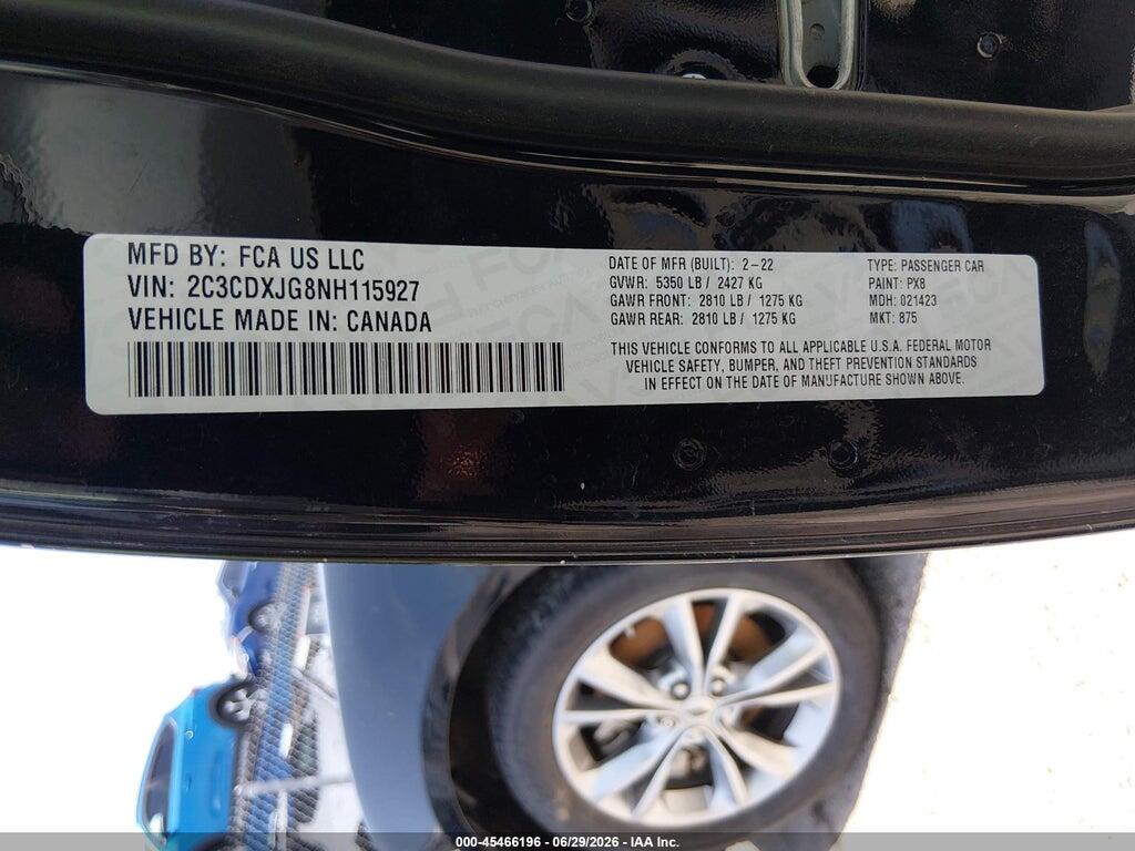2C3CDXJG8NH115927 2022 DODGE CHARGER photo no. 9