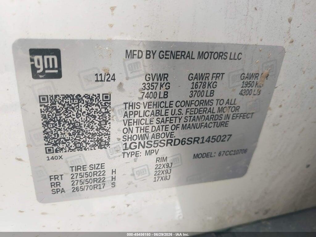 1GNS5SRD6SR145027 2025 CHEVROLET TAHOE photo no. 9