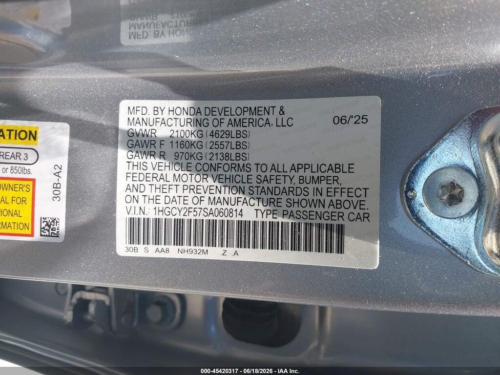 1HGCY2F57SA060814 2025 HONDA ACCORD HYBRID photo no. 9