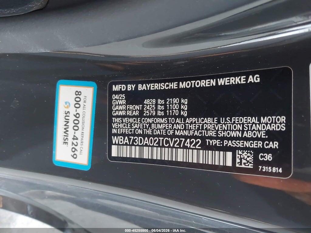 WBA73DA02TCV27422 2026 BMW M440I photo no. 9