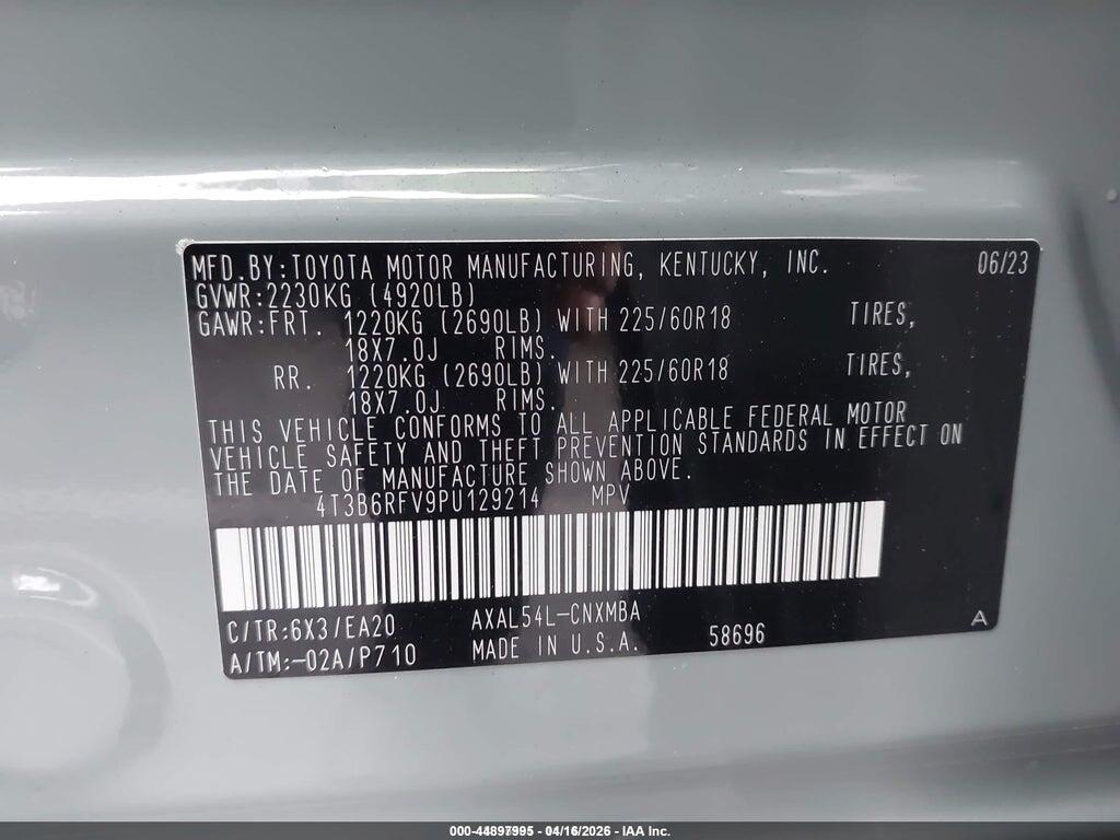 4T3B6RFV9PU129214 2023 TOYOTA RAV4 HYBRID photo no. 9