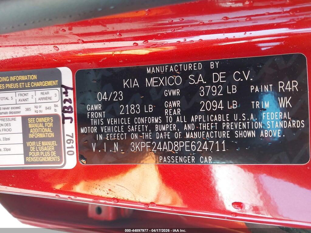 3KPF24AD8PE624711 2023 KIA FORTE photo no. 9