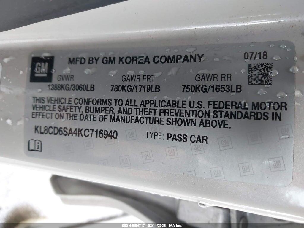 KL8CD6SA4KC716940 2019 CHEVROLET SPARK photo no. 9
