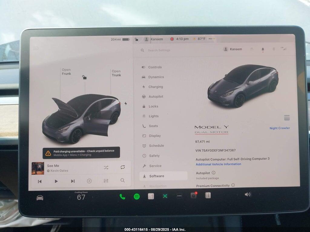7SAYGDEF3NF347367 2022 TESLA MODEL Y photo no. 7