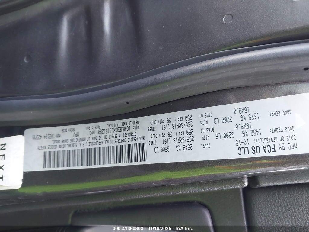 1C4RJEBGXLC191280 2020 JEEP GRAND CHEROKEE photo no. 9