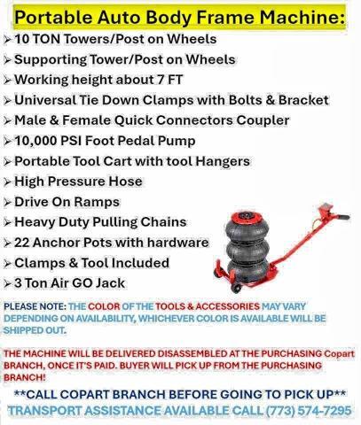 2026 FLOOR RACK FRAME MACHINE + ACCESSORIES + CLAMPS & TOOLS + AIR JACK — Фото 10 из 10