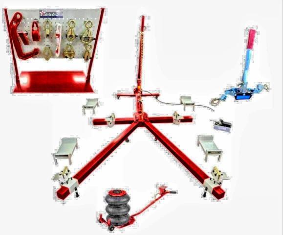 2026 4 CLAMP PORTABLE FRAME PULLER + AIR JACK + TOOLS CART