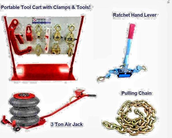 2026 4 CLAMP PORTABLE FRAME PULLER + AIR JACK + TOOLS CART — Фото 8 из 10