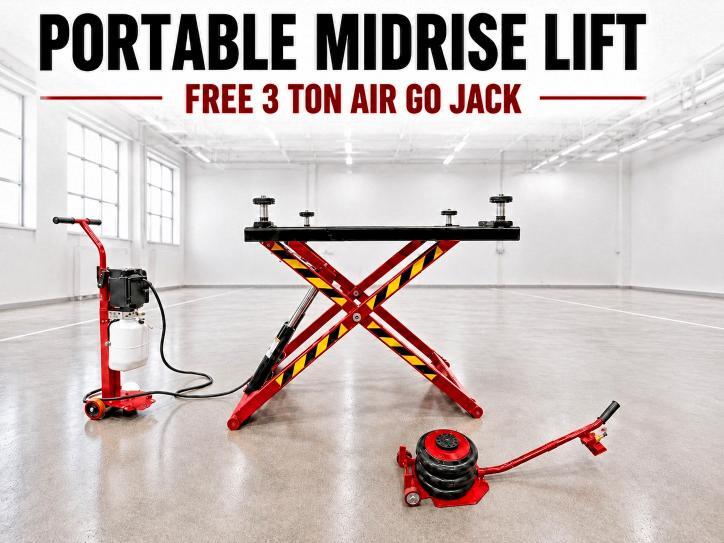 2026 PORTABLE SCISSOR CAR LIFT MID RISE MECHANIC LIFT — Фото 11 из 16