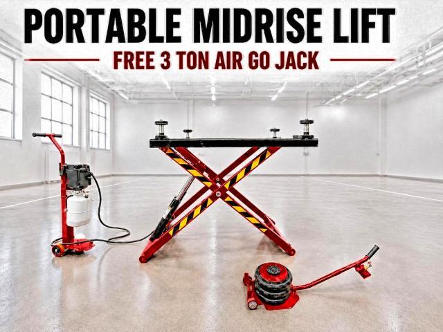 2026 PORTABLE SCISSOR CAR LIFT MID RISE MECHANIC LIFT