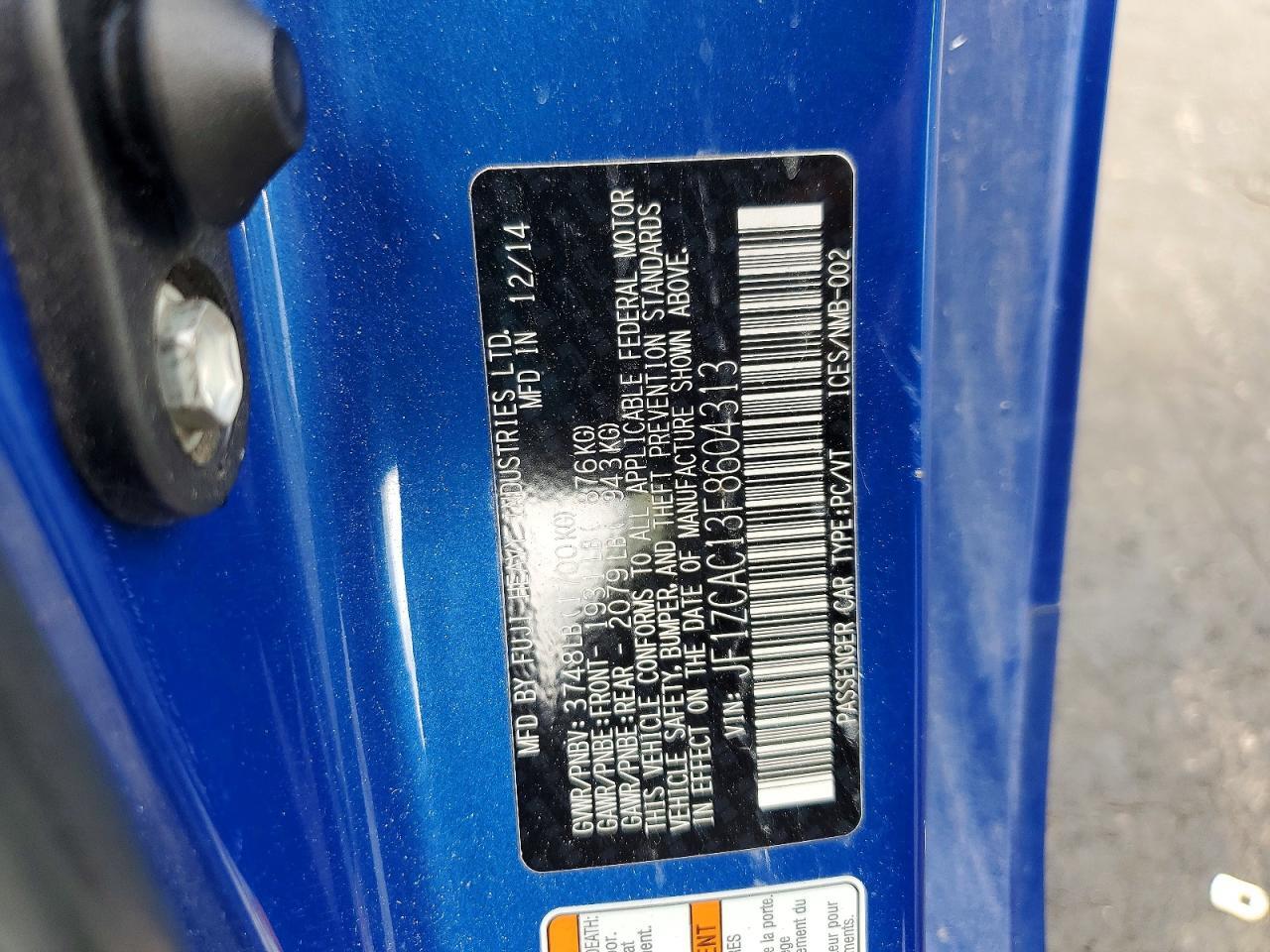 2015 SUBARU BRZ 2.0 LIMITED — Фото 12 из 12