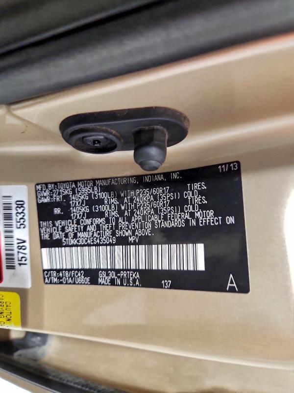 2014 TOYOTA SIENNA LE — Фото 13 из 13