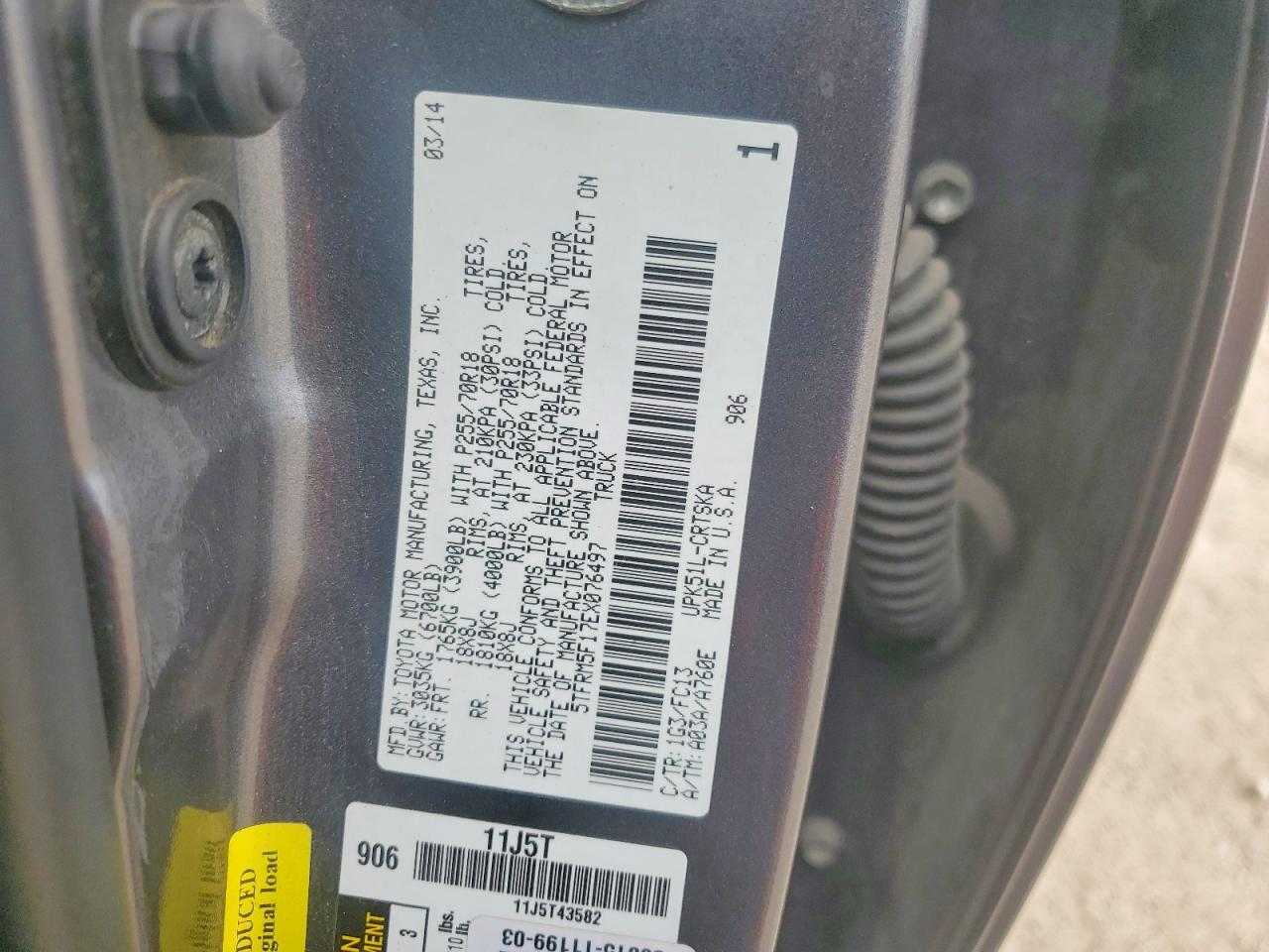 2014 TOYOTA TUNDRA SR5 4.6L V8 — Фото 13 из 13