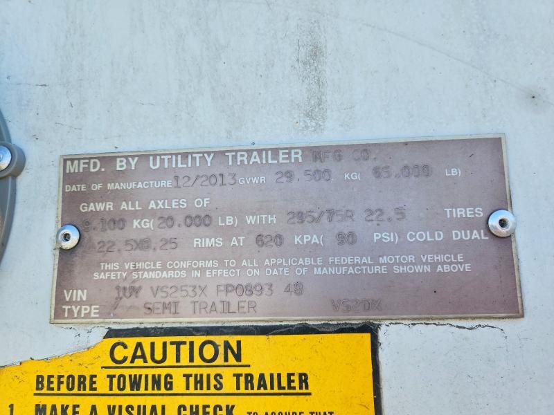 2015 UTILITY VS2DX DRY VAN TRAILER — Фото 10 из 10