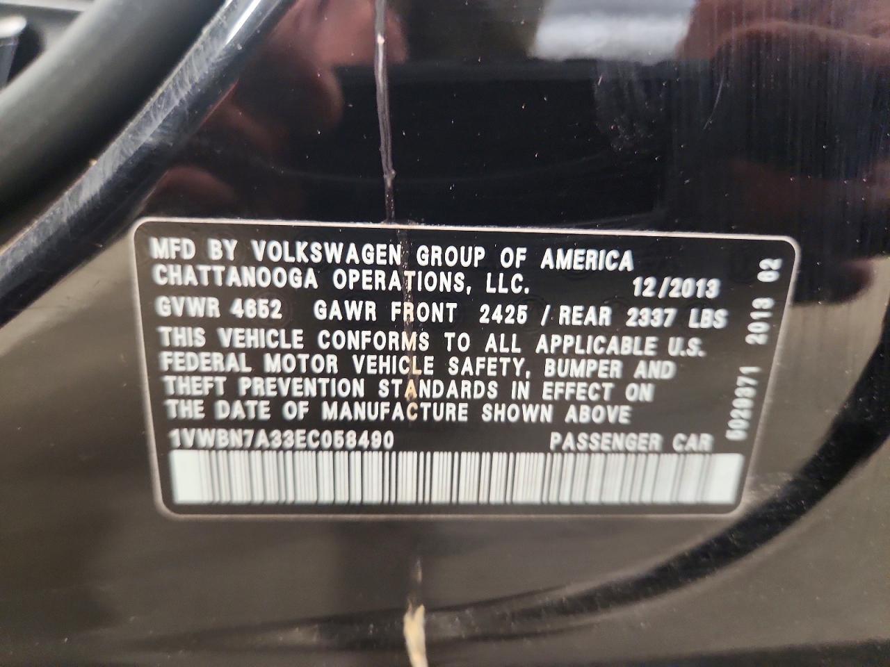 2014 VOLKSWAGEN PASSAT SE — Фото 12 из 12