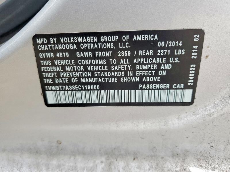 2014 VOLKSWAGEN PASSAT SE — Фото 12 из 12