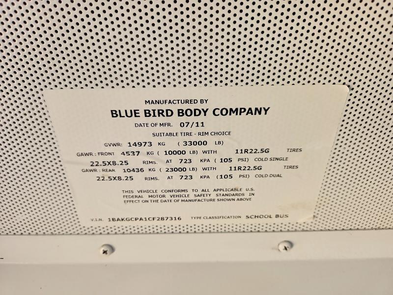 2012 BLUEBIRD VISION - SCHOOL BUS — Фото 10 из 10
