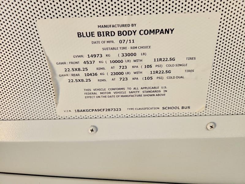 2012 BLUEBIRD VISION - SCHOOL BUS — Фото 10 из 10
