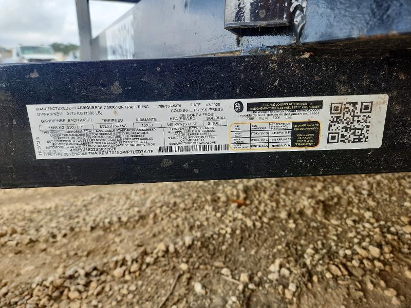 2025 CARRY-ON 7X18GWPTLED7K-TP UTILITY TRAILER — Фото 10 из 10