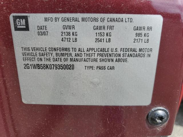 2G1WB58K079350020 2007 CHEVROLET IMPALA photo no. 12