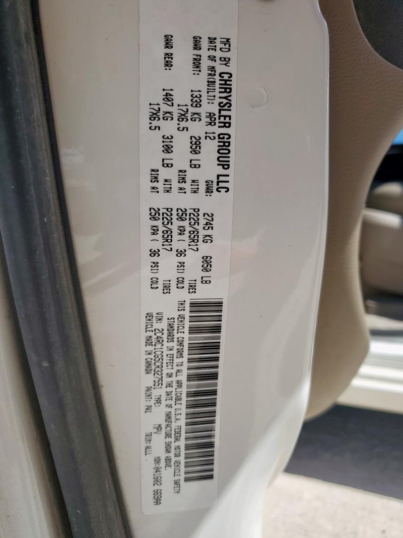 2012 CHRYSLER TOWN & COUNTRY TOURING L — Фото 13 из 13