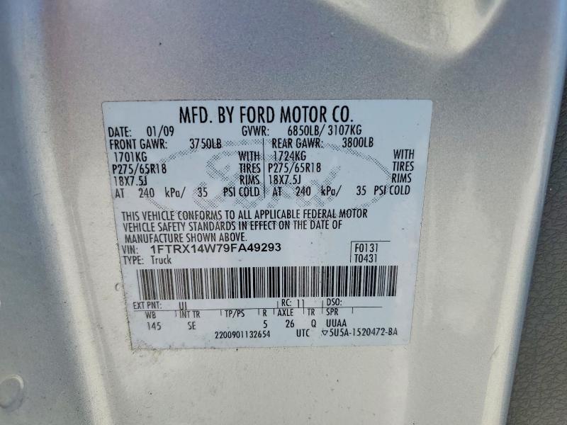 1FTRX14W79FA49293 2009 FORD F150 photo no. 12