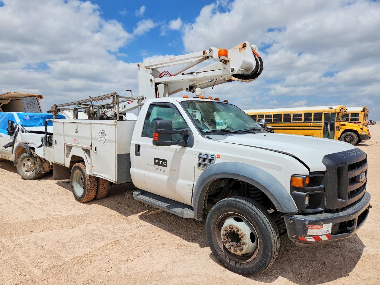 2008 FORD F450 SUPER DUTY CABLE PLACER BUCKET TRUCK — Фото 4 из 12