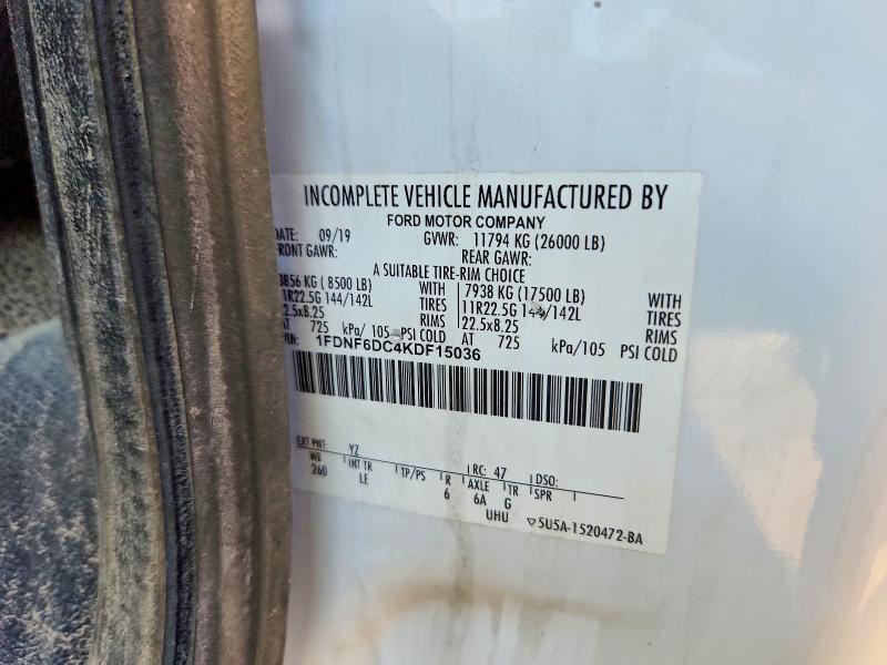1FDNF6DC4KDF15036 2019 FORD F650 photo no. 10