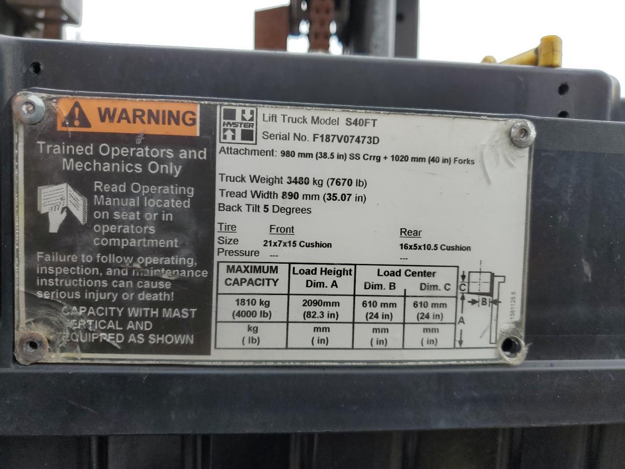 2006 HYSTER FORKLIFT — Фото 10 из 10