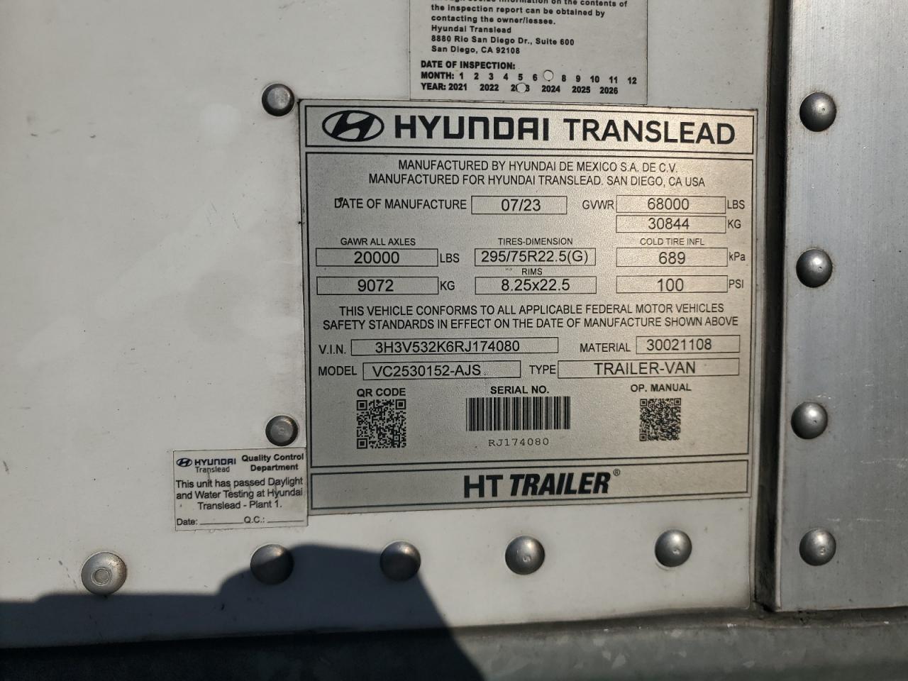 2024 HYUNDAI TRANSLEAD - DRY VAN TRAILER - PRIOR FLEET — Фото 10 из 10